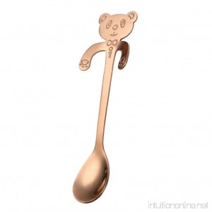 NewKelly Cute Bear Spoon Long Handle Spoons Flatware Coffee Drinking Tools Kitchen (Rose Gold) - B079P93CZS